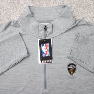 Nike Cleveland Cavaliers Sweatshirt NWT Mens Large Gray Dri-Fit 1/4 Zip NBA L/S